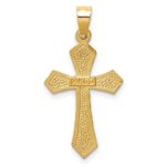 14k Satin Diamond-cut Crucifix Charm - Image 4
