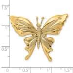 14k Polished and Beaded Butterfly Omega Slide - Image 3
