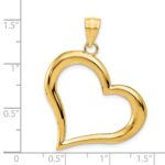 14K Polished Open Dangling Heart Pendant - Image 3