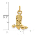 14k 3-D Cowboy Boot with Spur Pendant - Image 5