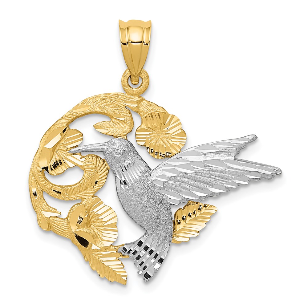 D293A.jpg 14k Two-Tone Hummingbird Charm - Image 1