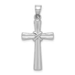14k White Gold Hollow -X- Center Cross Pendant