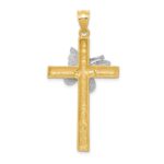 14k Two-tone Cross with Butterfly Pendant - Image 4