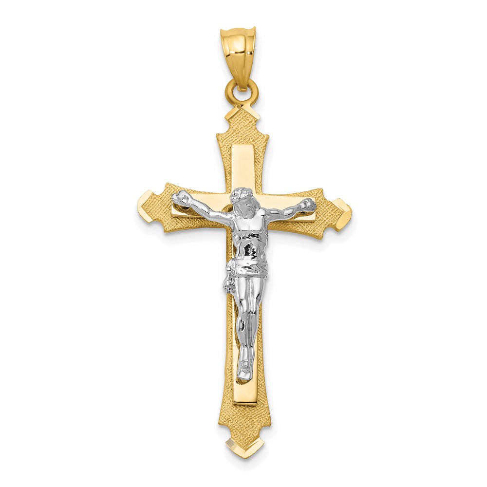 D32.jpg 14k Two-tone Crucifix Pendant - Image 1