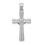 14K White Gold Hollow Crucifix Reversible to X-Center Cross Pendant - Image 4