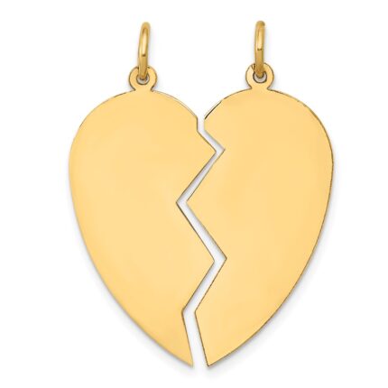 14K 2-piece Engravable 24mm Heart Charm Set