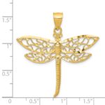 14K Diamond-cut Dragonfly Pendant - Image 3