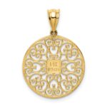 14K Fancy Filigree and Diamond Cut Charm - Image 4