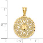 14K Fancy Filigree and Diamond Cut Charm - Image 3