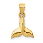 14K 3-D Whale Tail Pendant