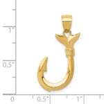 14K 3-D Whale Tail Hook Pendant - Image 3
