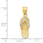 14k 3-D March/Blue CZ Birthstone Flip Flop Pendant - Image 3