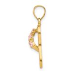 14k 3-D October/Pink CZ Birthstone Flip Flop Pendant - Image 2