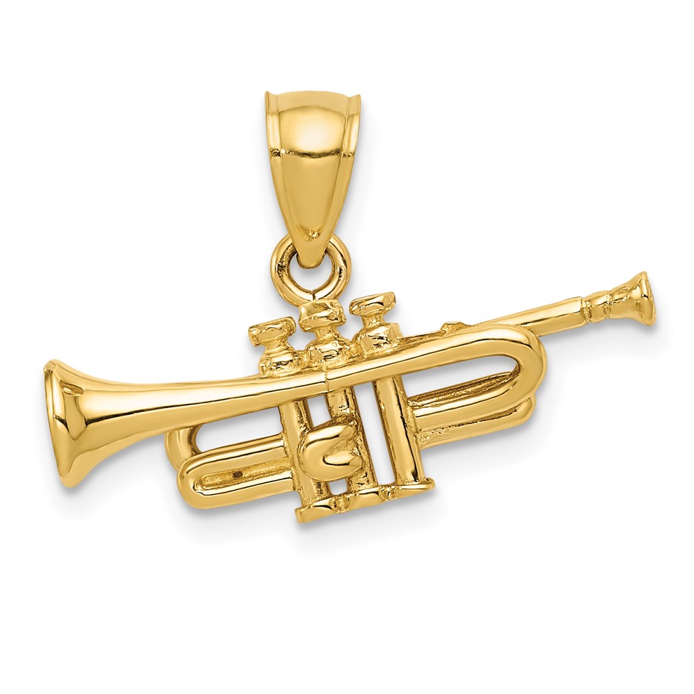 D3438.jpg 14K 3-D Trumpet Pendant - Image 1