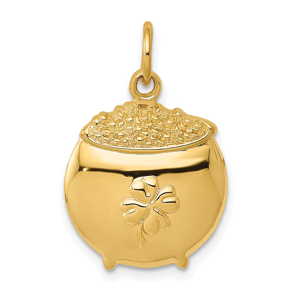 D3440.jpg 14k Pot of Gold with Clover Charm - Image 1