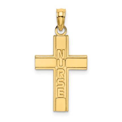 14k NURSE Cross Charm