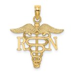 14k RN Registered Nurse Caduceus Charm