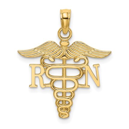 14k RN Registered Nurse Caduceus Charm