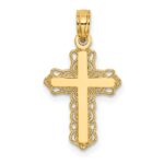 14k Budded Cross with Lacey Trim Charm