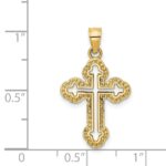 14k Cut-out Budded Cross Charm - Image 3