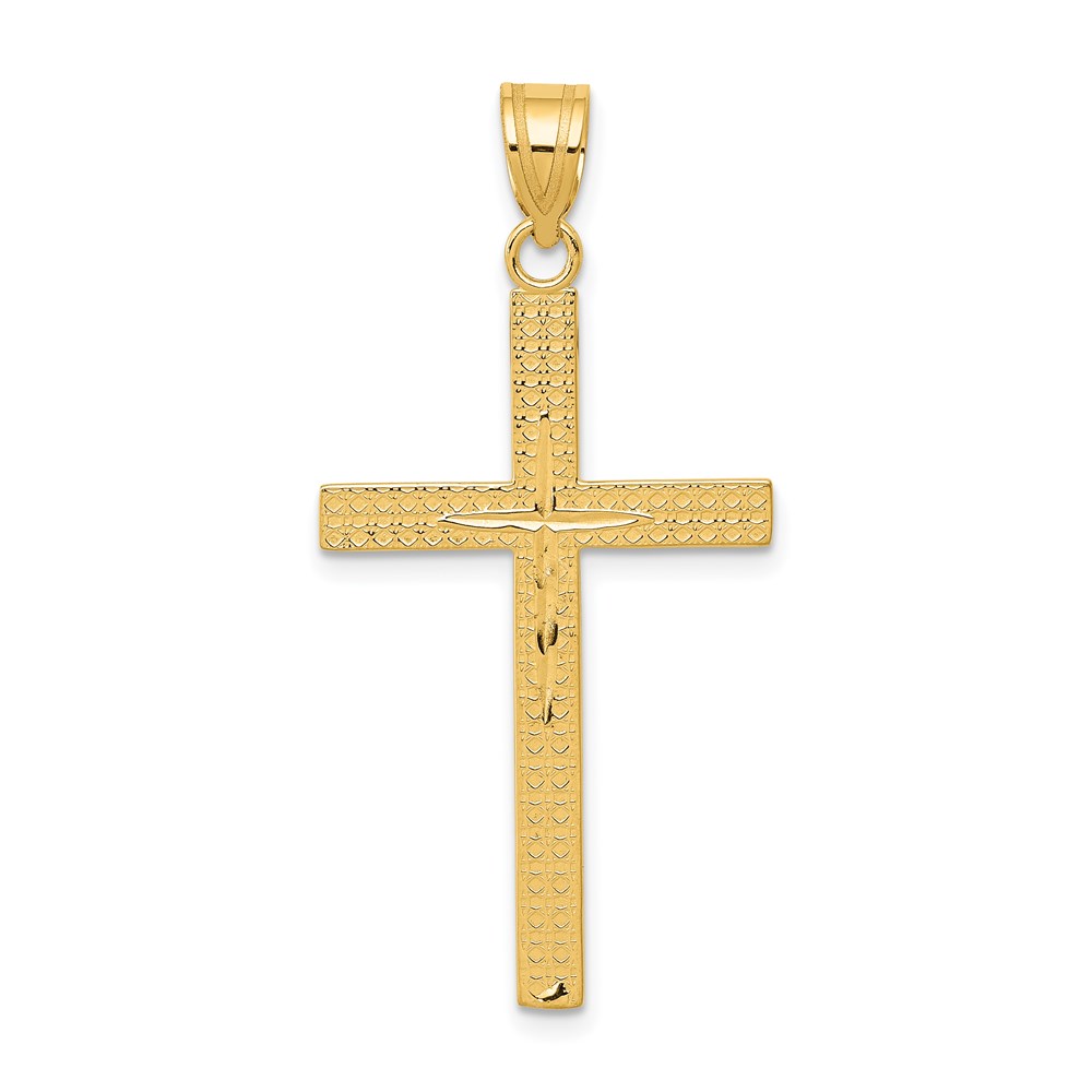 D3571.jpg 14K Diamond-cut Latin Cross Pendant - Image 1