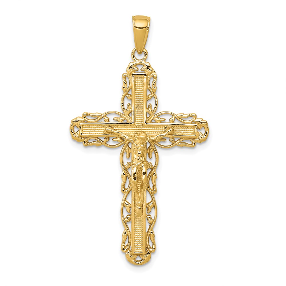 D3648.jpg 14k Filigree Crucifix Pendant - Image 1