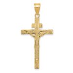 14K Two-tone INRI Crucifix Pendant - Image 4