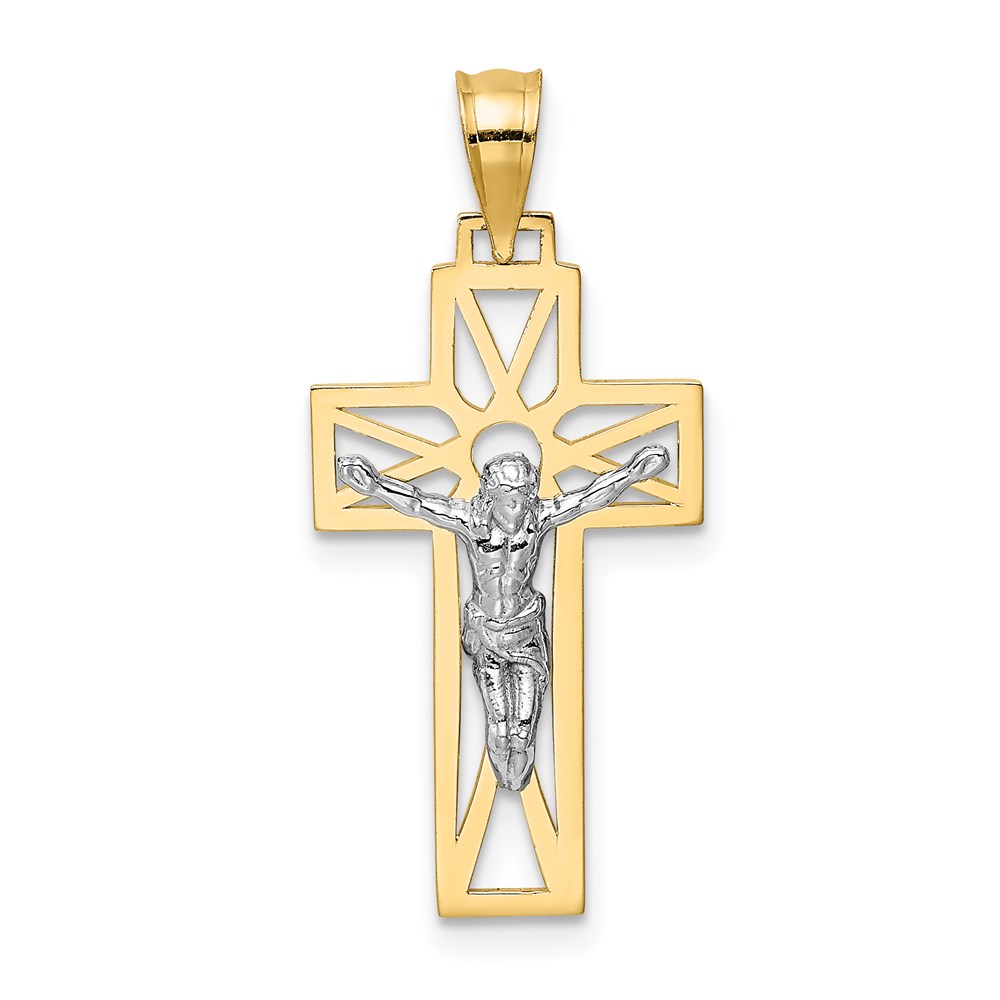 D3677.jpg 14K Two-tone Crucifix Pendant - Image 1