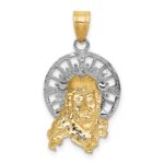 14K Tri-color Diamond-cut Christ Charm - Image 4