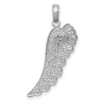 14K White Gold Angel Wing Pendant - Image 3