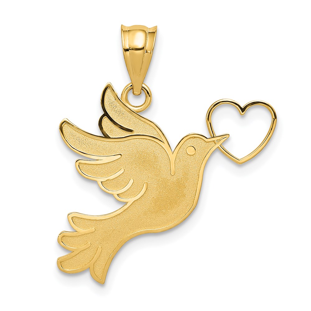 D3797.jpg 14K Dove with Heart Pendant - Image 1