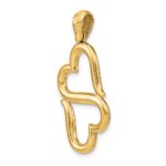 14K Polished 3-D Connected Double Hearts Pendant - Image 5