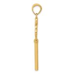 14K Polished 3D Hearts KEY TO MY HEART Key Charm - Image 2