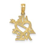 14K HE LOVES ME Heart Charm - Image 3