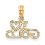 14K Polished / Textured I HEART GOLD Charm - Image 4
