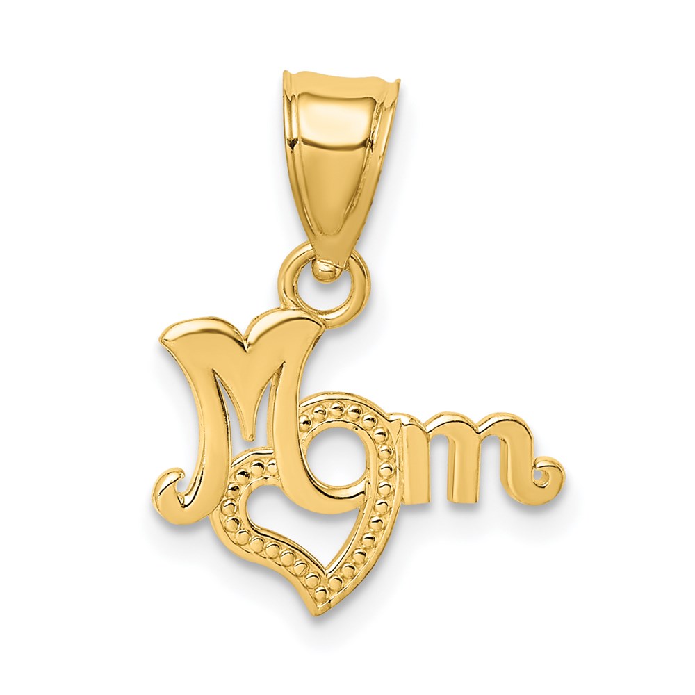 D3938.jpg 14K MOM with Heart Charm - Image 1