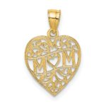 14K MOM in Heart Charm