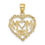 14K MOM in Heart Charm
