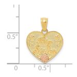 14k Two-tone BIG SISTER Heart Pendant - Image 3