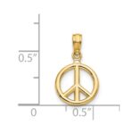 14K Polished 3-D Peace Symbol Pendant - Image 3