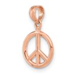 14k Rose Gold 3-D Peace Symbol Charm - Image 4