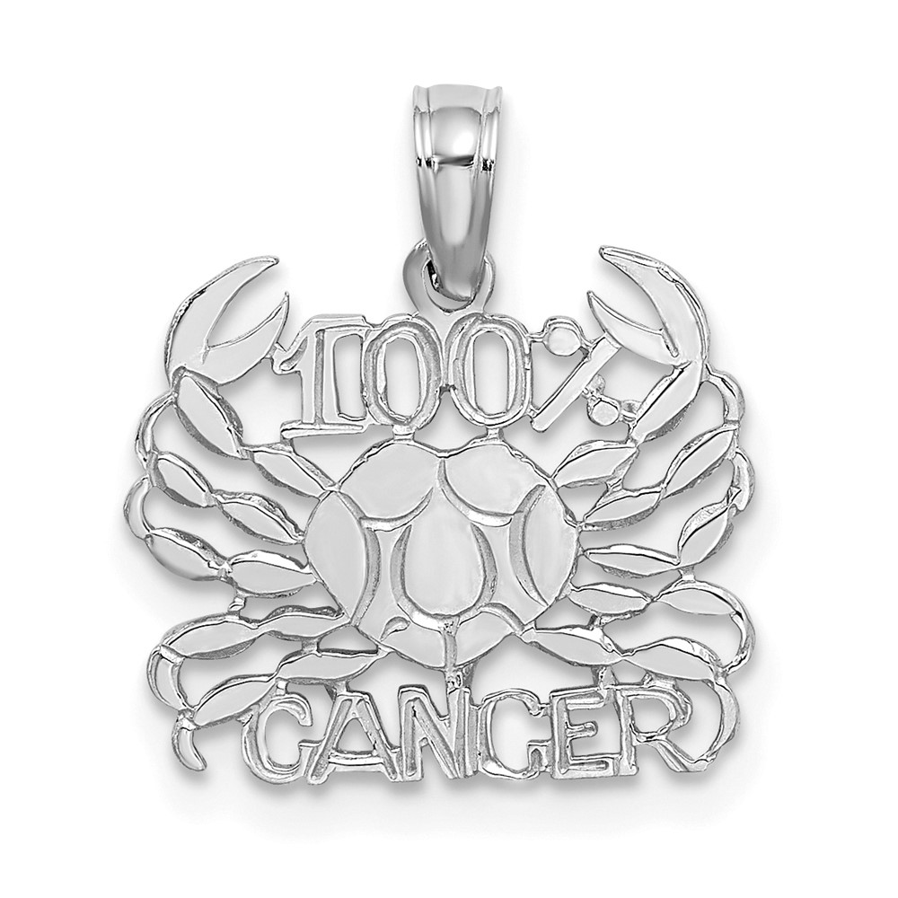 D4057W.jpg 14k White Gold 100% CANCER Zodiac Charm - Image 1
