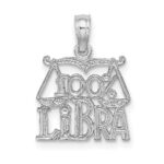 14k White Gold 100% LIBRA Zodiac Charm