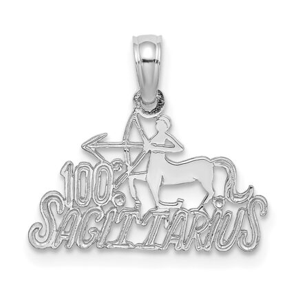 14k White Gold 100% SAGITTARIUS Zodiac Charm