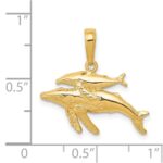 14K Mother and Baby Humpback Whale Pendant - Image 3