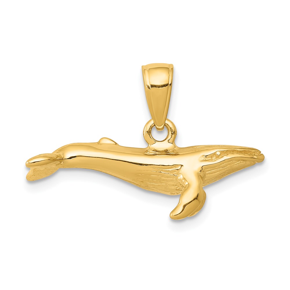 D4133.jpg 14K 3-D Humpback Whale Pendant - Image 1