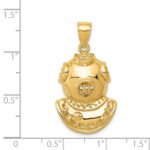 14K Divers Helmet Pendant - Image 3