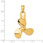14K Moveable 3 Blade Propeller Pendant - Image 3