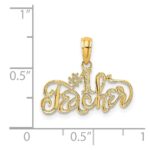14K #1 TEACHER Charm - Image 4