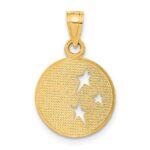 14k Polished Flat-Backed Moon with Three Stars Pendant - Image 3